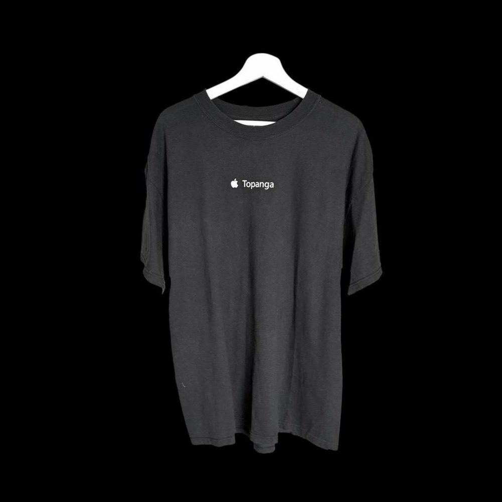 Vintage 90's Apple Topanga T Shirt XL Tech‎ Tee iPod Mac Y2K Black Faded